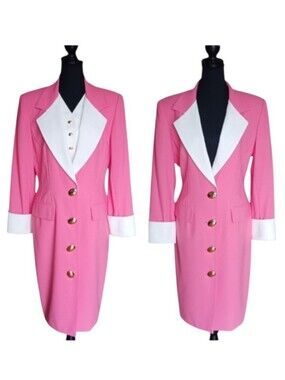 Vintage Rickie Freeman Teri Jon Sheath Dress Detachable Vest Ensemble